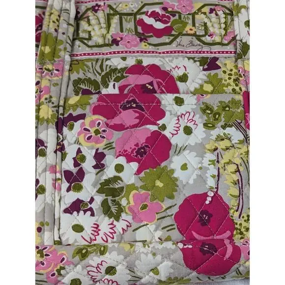 Make Me Blush Vera Bradley Shoulder Bag Floral Quilted Purse Pink Green Flowers - Picture 3 of 11
